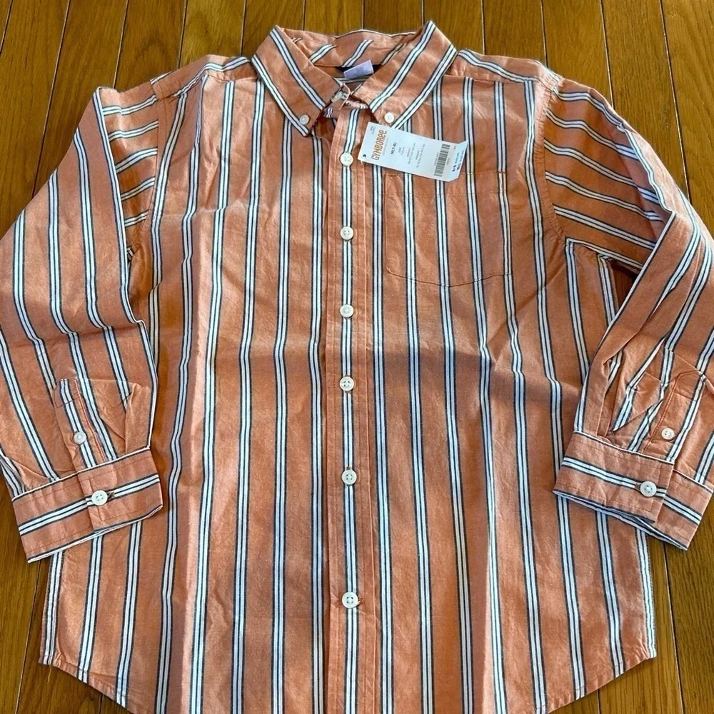 2 New 2012 Vintage Gymboree Button Front Long Sleeve Casual Dress Shirts Sz 7/8